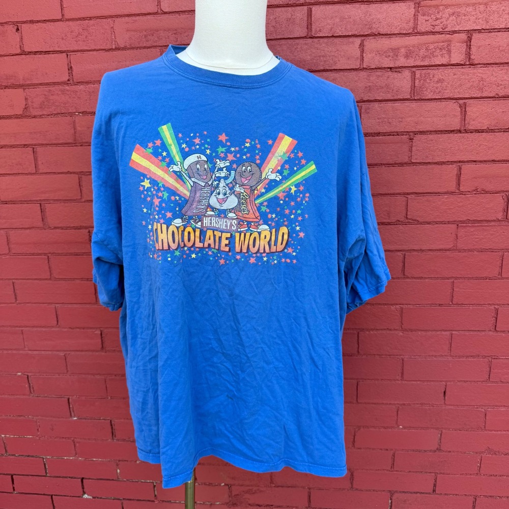 Hershey's Chocolate World Shirt Mens XXL Blue Candy Land Souvenir